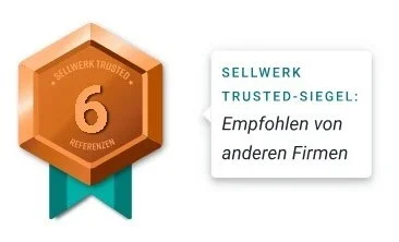 Sellwerk Trusted-Siegel – Empfehlung anderer Firmen Sellwerk Trusted-Siegel – empfohlen von anderen Firmen